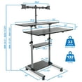 thumbnail image 2 of Mount-It! Extra Wide Mobile Standing Desk with Dual Monitor Mount,  Rolling Computer Workstation, 2 of 6