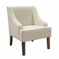 thumbnail image 1 of HomePop Fauteuils de Salon à Accoudoirs Incurvés, Velours Crème, 1 of 2