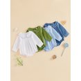 thumbnail image 3 of RUINIXCW Infant Girl Bubble Romper Long Sleeve Contarst Color Jumpsuit, 3 of 8