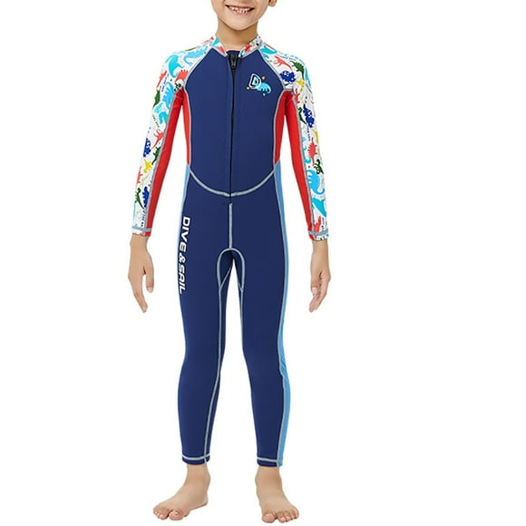 Soidarity Trajes de neopreno de 2,5 MM, traje de buceo a prueba de frío, traje de neopreno para niños, pantalones largos de manga larga, traje completo Deportes acuáticos azul marino SG Soidarity OD003648-04