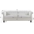 thumbnail image 3 of 84"Rolled Arm Chesterfield Sofa Couch, Modern 3 Seater Sofa Couch, Luxious Leather Couch with Thicken Seat Cushions and Button Tufted Back, Chesterfield Couch with Nailhead Trim, White+PU, 3 of 7