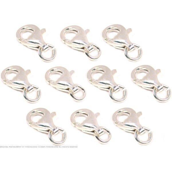 20 pcs 12x6mm Silver Tone Lobster Claw Fermoirs Collier Jewelry Findings 