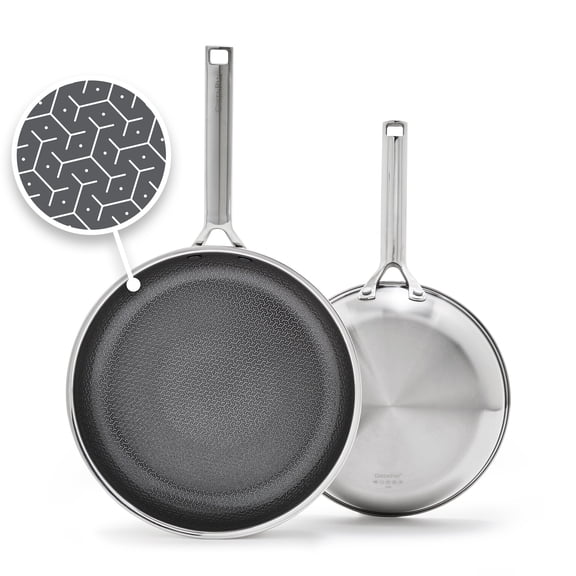 GreenPan Hybrid 9.5" & 11" Nonstick Stainless Steel Fry Pan Set