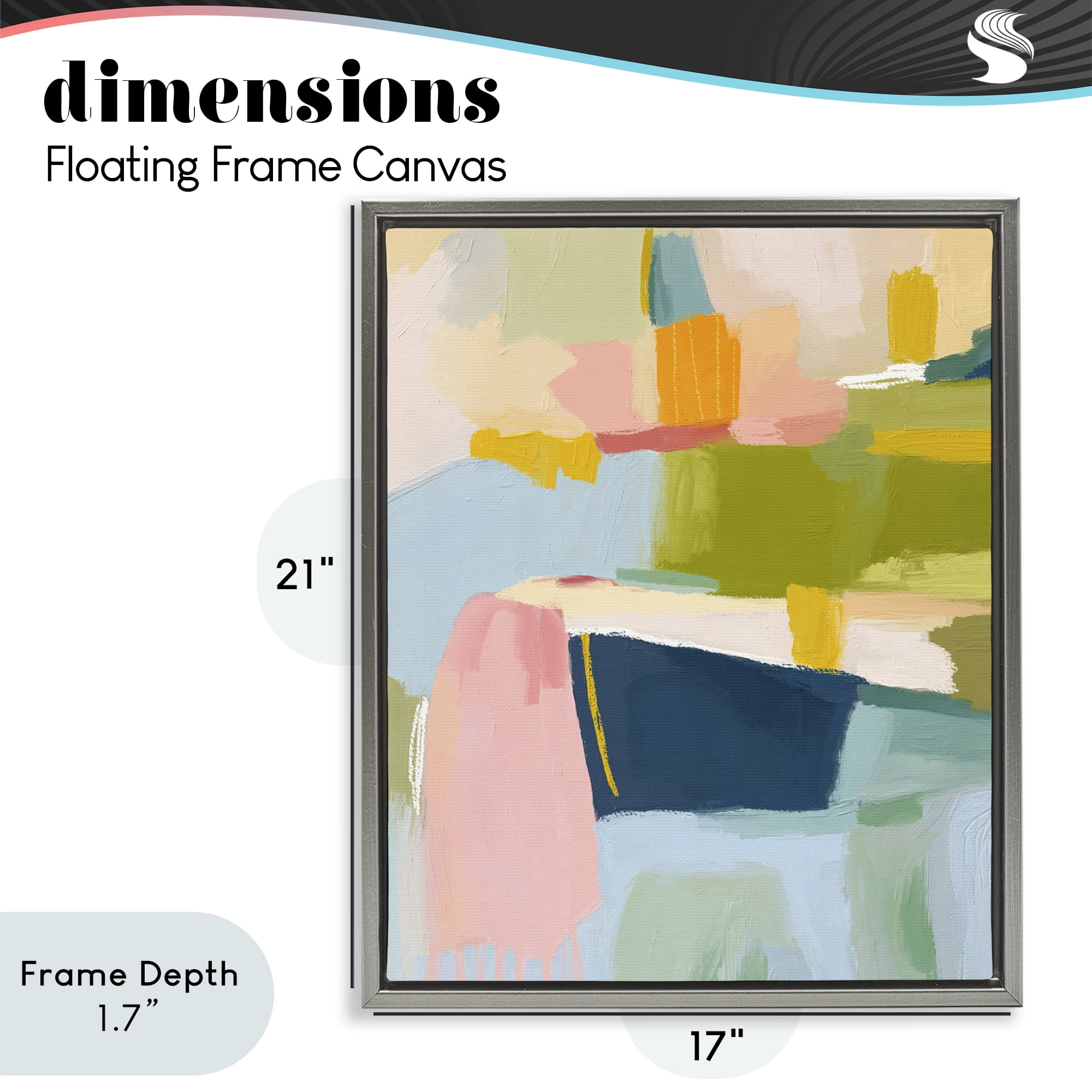 Stupell Industries Pastel Wonder Brushstrokes Gray Framed Floater Canvas Wall Art, design by Lisa Nohren
