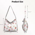 thumbnail image 4 of Canvas Handbag for Women Office Workers Cute Fashion Reusable Shopping Bag with Zipper Tote Reusable Bags,Strawberry Fruit Women's Retro Large Size Canvas Shoulder Bag Hobo Crossbody Handbag Casual To, 4 of 5