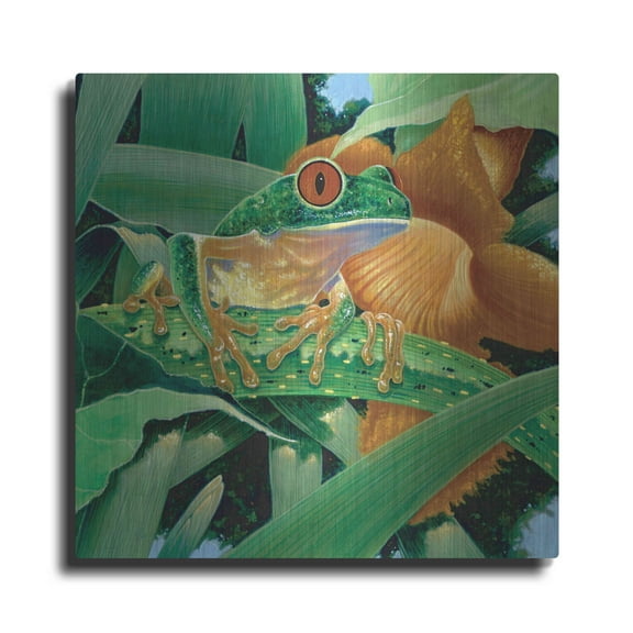 Luxe Metal Art 'Aggie' by Durwood Coffey, Metal Wall Art, 12"x12"