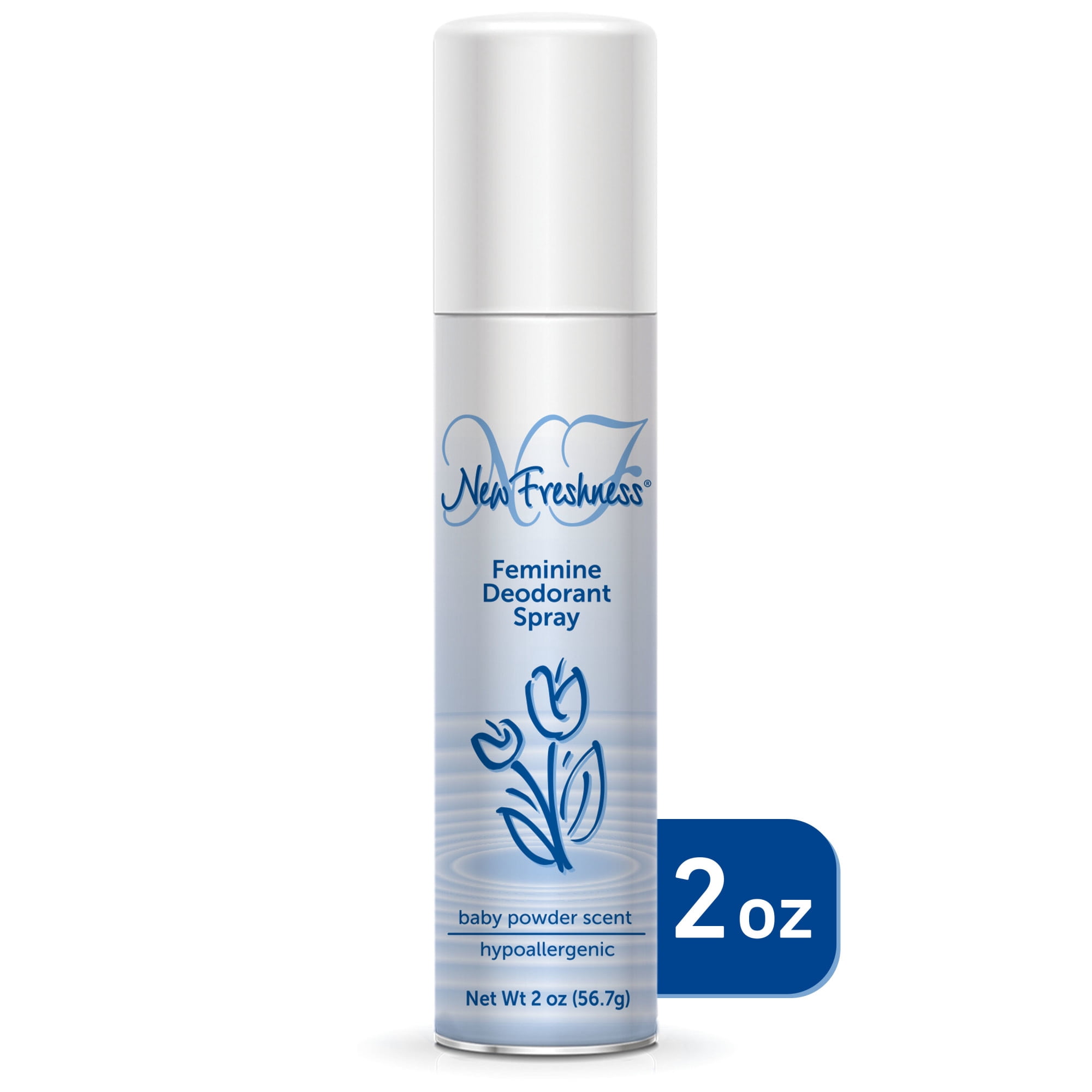 New Freshness Feminine Deodorant Spray, Baby Powder, 2 Oz