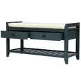 thumbnail image 3 of Shoe Rack with Cushioned Seat and Drawers, Multipurpose Entryway Storage Bench (Antique Navy), 3 of 12