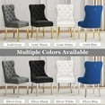 thumbnail image 5 of Velvet Dining Chairs Set of 4, Upholstered Tufted Dining Chairs with Stainless Steel Legs & Pull Ring for Dining Room, Living Room, 5 of 6