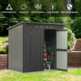 thumbnail image 7 of TOTAL Outdoor Storage Shed 6' x 4', Metal Waterproof Utility Tool Shed Storage House Clearance with Double Lockable Doors & Air Vent for Backyard Garden Patio Lawn(Gray), 7 of 7