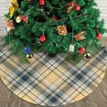 thumbnail image 3 of Falda para árbol de Navidad de tartán amarillo, beige y gris (1), suave y divertida, decoración navideña navideña de estilo rústico de 36", 3 of 4