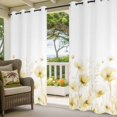 thumbnail image 2 of Outdoor Curtains for Patio Waterproof Vintage Floral Indoor/Outdoor Curtain Tiebacks Watercolor Flowers Yellow Privacy Curtain Sun Block Grommet Drapes for Pergolas Gazebo Porch 2 Panel 54x108 Inch, 2 of 9