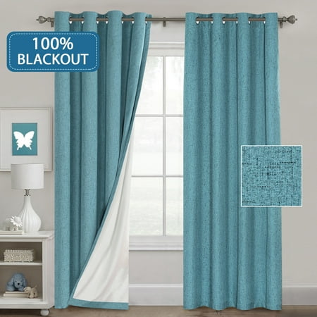 Waterproof 100 Blackout Curtains For Bedroom Linen Look
