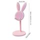 thumbnail image 3 of Soporte ajustable para teléfono Bunny – Elevador telescópico, diseño de conejo de Pascua, plástico, blanco azul rosa, base estable para tableta móvil, 3 of 6