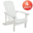 thumbnail image 6 of Merrick Lane Set of 4 All-Weather Poly Resin Wood Adirondack Chairs in White, 6 of 16