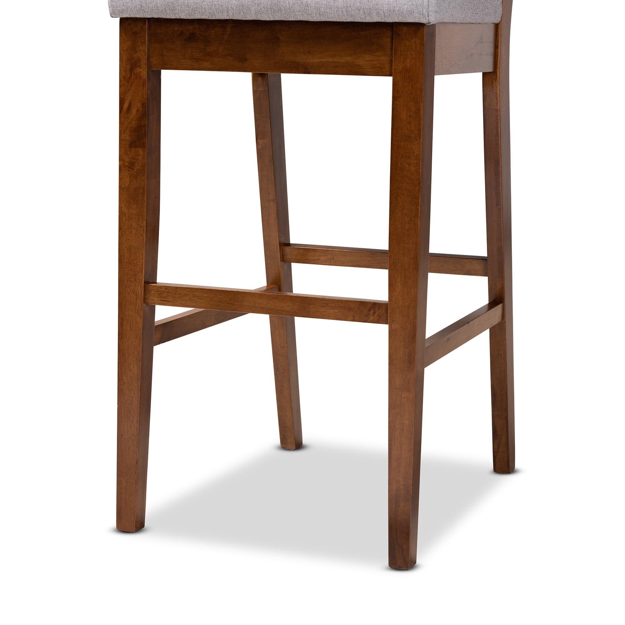 Baxton Studio Gideon Bar Stool, Grey and Walnut Brown, Set of 2