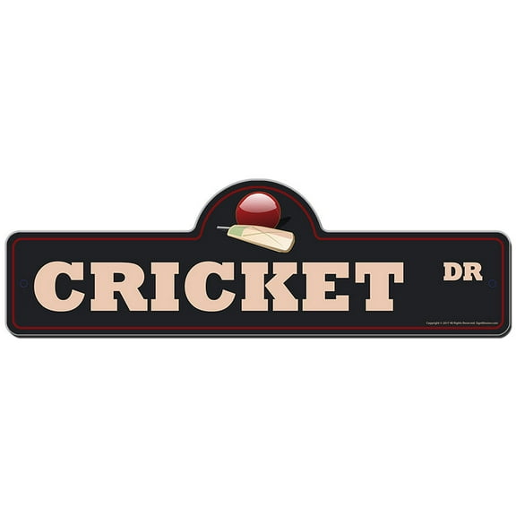 Cricket Street Sign | Indoor/Outdoor | Funny Home Décor for Garages, Living Rooms, Bedroom, Offices | SignMission personalized gift