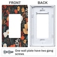 thumbnail image 3 of Yayeee Rocker Switch Wall Plate 3-Gang 6.5"x4.6" Home Decorative Outlet Cover, Red Flowers Pattern, 3 of 6
