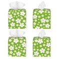 thumbnail image 2 of Kdxio Green White Flowers Print Tissue Box Cover,Square Decorative PU Leather Facial Paper Case Organizer Holder Dispenser for Bathroom,Night Stands,Desk,Car 5.2''X5.2''X5.2'', 2 of 8