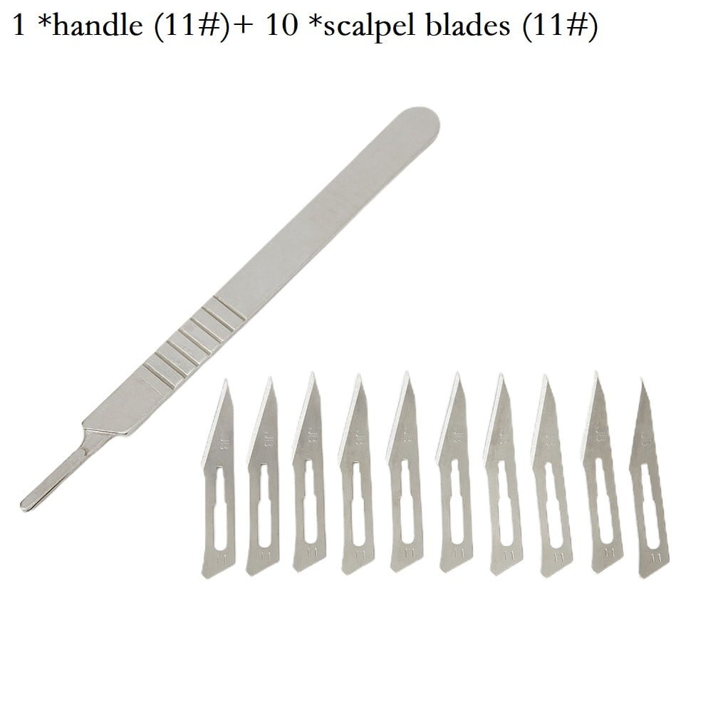 Scalpel Blades No 22 No11 100PCS Each Plus Handle No 3 Handle No 4 Dental Surgical CYNAMED 