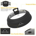 thumbnail image 5 of Microwave Splatter Cover Vented Glass Cover Splatter Guard Lid with Collapsible Silicone for Food as Pot Cover 11.8 inch Large Plate Cover for 6 7 8 9 10 11 inch Plate Bowl, Black, 5 of 8