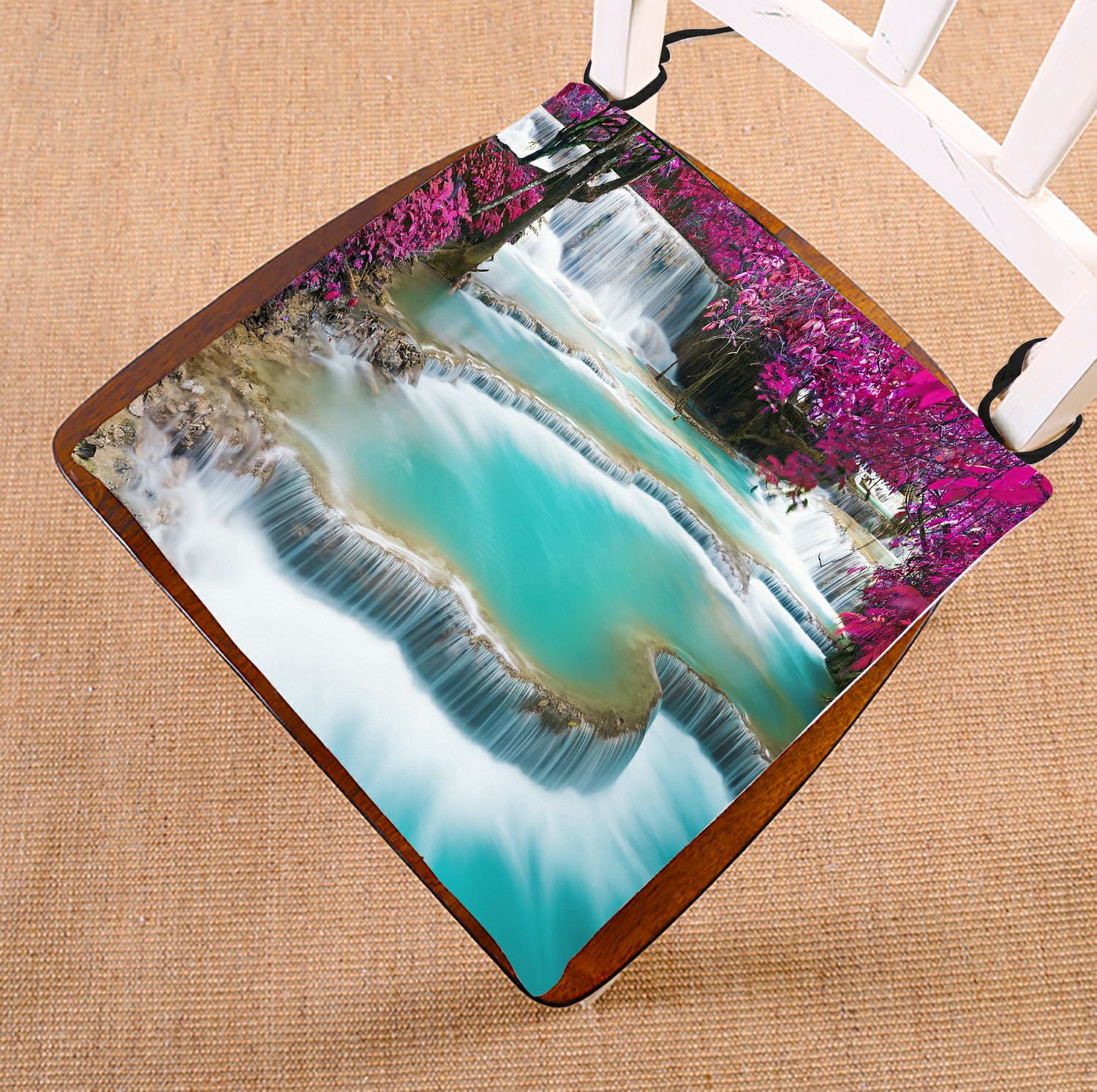 ABPHQTO Turquoise Water Kuang Si Waterfall Chair Pad Seat Cushion Chair