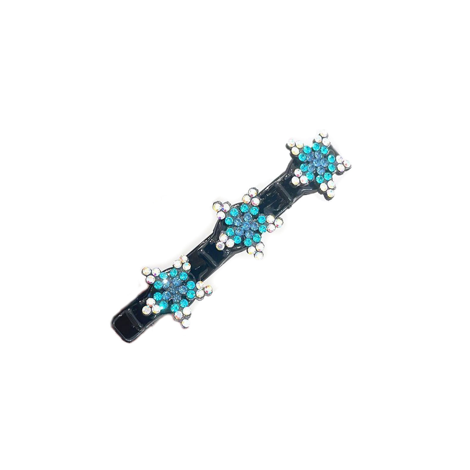 EQWLJWE Hair Clips, Sparkling Crystal Stone Braided Hair Clips, Hair