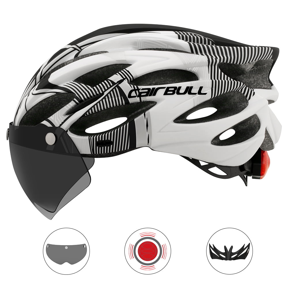 Cairbull Adult Sport Road Mountain Bike Helmets Cycling Visor Goggles&Taillights 