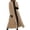 Khaki, variant on Wool Blend Long Trench Coat for Women, Stand Collar Full Length, Elegant Casual Winter Outerwear, 1 Piece, S-XXL, Plus Size Friendly