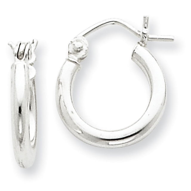 Boucles d'Oreilles Créoles en Argent Sterling Rhodié 2mm QE4375