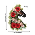 thumbnail image 3 of Dvumao Home Decor, 21.6 In Horse Head Shaped Wreath Suitable For Front Door Hanging Window Display Or General Horse Year Spring Decoration Features Green Leaves Flower, 3 of 8