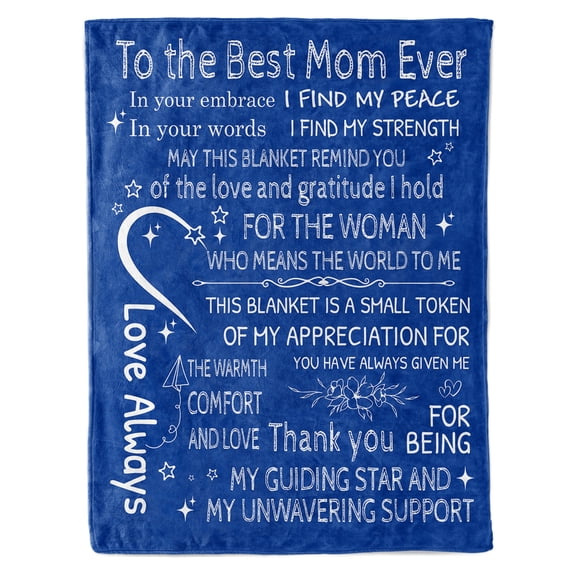 HiiKaa Anniversary Birthday Gifts for Mom,Blanket to Mom from Daughter Son,Presents for Mother's Day,Christmas,Valentine's Day,Soft Flannel Throw Blanket Bed Mom Blanket Gift,60x50"