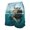 Blue, variant on XFeng Men's 2 in 1 Swim Trunks, Print Board Shorts with Compression Liner, Quick Dry Beach Swim Shorts with Pockets