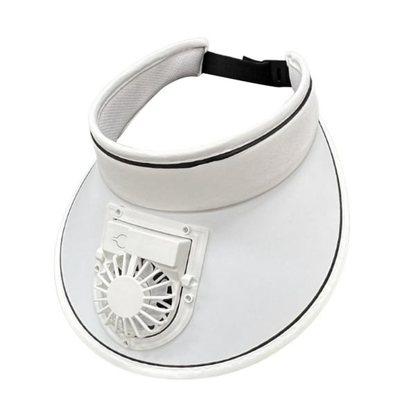 Tachiuwa Sun Visor Hats with Fan Lightweight for Kids Adults Men Women Sport Travel Beach White