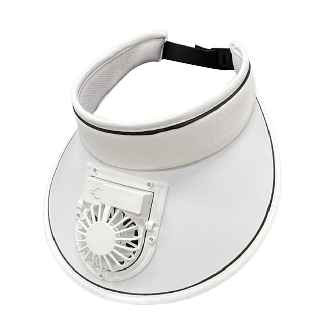 Sun Visors Hat with Fan USB Cargando sombrero de ventilador para niñas Niños para niños Adultos Viajes Blanco