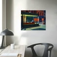 thumbnail image 3 of JEUXUS Poster Framed Canvas Painting Realism Art Vintage Nighthawks Famous Artwork Posters Pictures For Bedroom Wall Decor Ready to hang  20x16in, 3 of 4