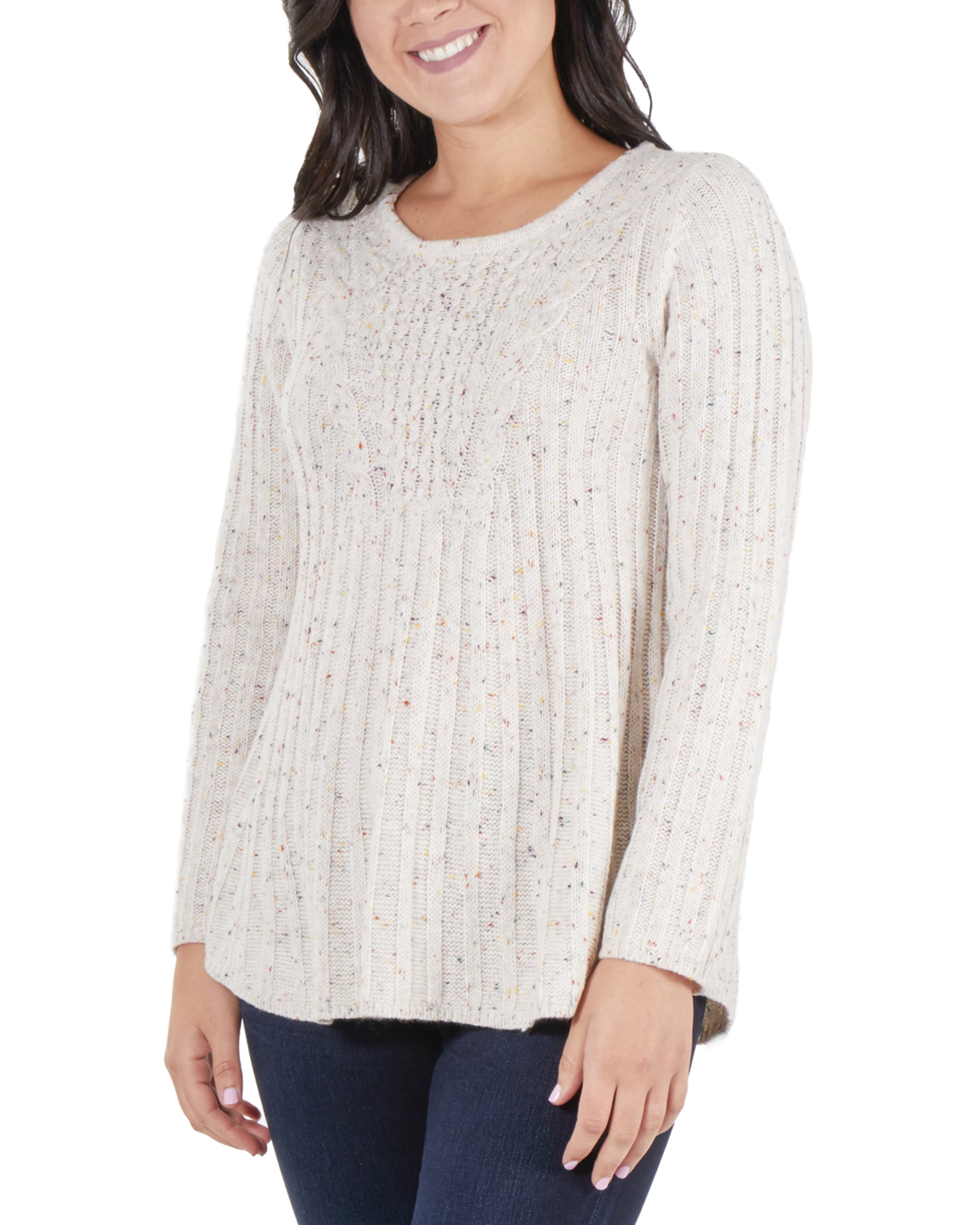 Women's Cable Knit Confetti Sweater
