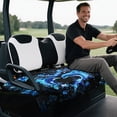 thumbnail image 5 of XYZCANDO Blue Dolphin Floral Golf Cart Seat Cover | 4 Storage Pockets Non-slip Washable | Fits 2-Seat EZGO Club Car Yamaha, 5 of 8