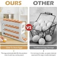 thumbnail image 3 of Egg Holder for Fridge - 4 Tiers Egg Container Dispenser Organizer Rack Tray for Refrigerator - Auto-Rolling & Space-Saving Design - 30 Eggs Capacity Storage Box(White), 3 of 5