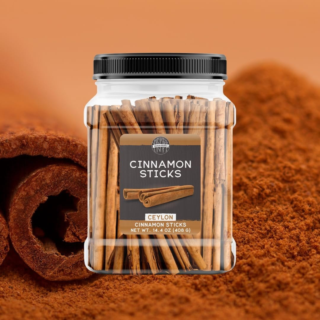 Birch & Meadow Ceylon Cinnamon Sticks, 14.4 oz, True Cinnamon, Whole Sticks