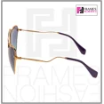 thumbnail image 4 of MIU MIU SCENIQUE Butterfly 55R Blue Gold Cat Eye Metal Wave Sunglasses MU55RS, 4 of 6
