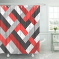 thumbnail image 1 of XDDJA Rouge Abstrait Vecteur Fond Noir Motif Blanc Triangle Plat Texture Rideau de Douche 66x72 Pouces, 1 of 1