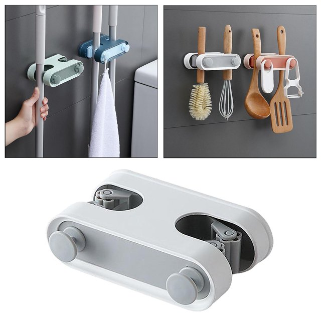 Soporte para Escoba de Trapeador Resistente, Organizador de Montaje en Pared, Perchas de Almacenamiento Autoadhesivas Sin Perforaciones, 5 Pulgadas perfecl soporte para fregona