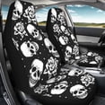 thumbnail image 4 of XYZCANDO Car Seat Covers Waterproof Car Front Seat Covers Front Car Seat Covers Stretchable Thin Truck Sedan, Skull and Rose Print, 4 of 10