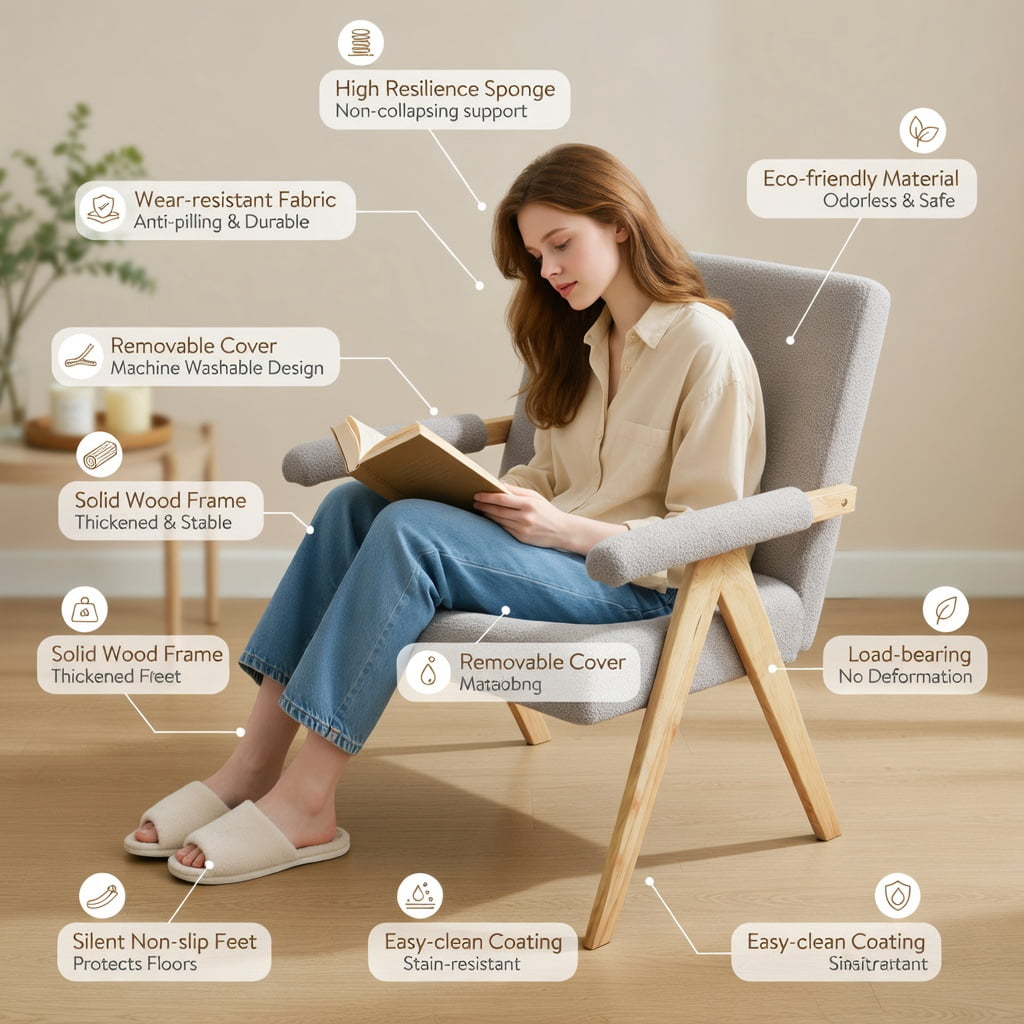 Hommoo Loveseat Sofa with Wooden Legs, Sherpa Fabric Upholstery, Compact 2-Seater for Small Spaces, Living Room, Dorm & Office, Gray