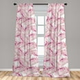 thumbnail image 4 of Ambesonne Floral Nature Print Curtains, Romantic Flower, Pair of 28"x84", Rose Pale Fuchsia and White, 4 of 5