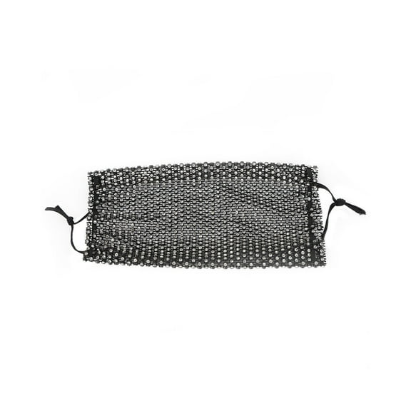 KALLORY Fashionable Rhinestone Face Mask for Women Made of ABS Black and Breathable Thin Material