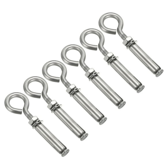 Uxcell Crochet d'Expansion M8 304 Acier Inoxydable Béton Crochet Mural Vis Ancrage Argent 6 Pack