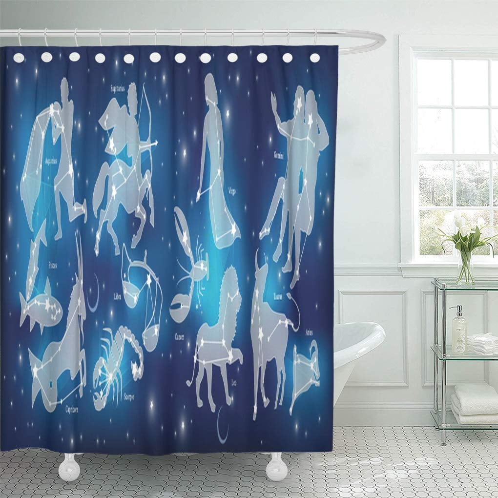 Yusdecor Horoscope Blue Astrology Astrological Constellation Of The Zodiac Signs Bathroom Decor Bath Shower Curtain 66x72 Inch Walmart Canada