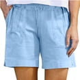 thumbnail image 6 of Guluxicc Women's Cotton Shorts with Pockets Elastic Waist Straight Leg Running Performance Short Trousers for Everyday Gym Workout, 6 of 8